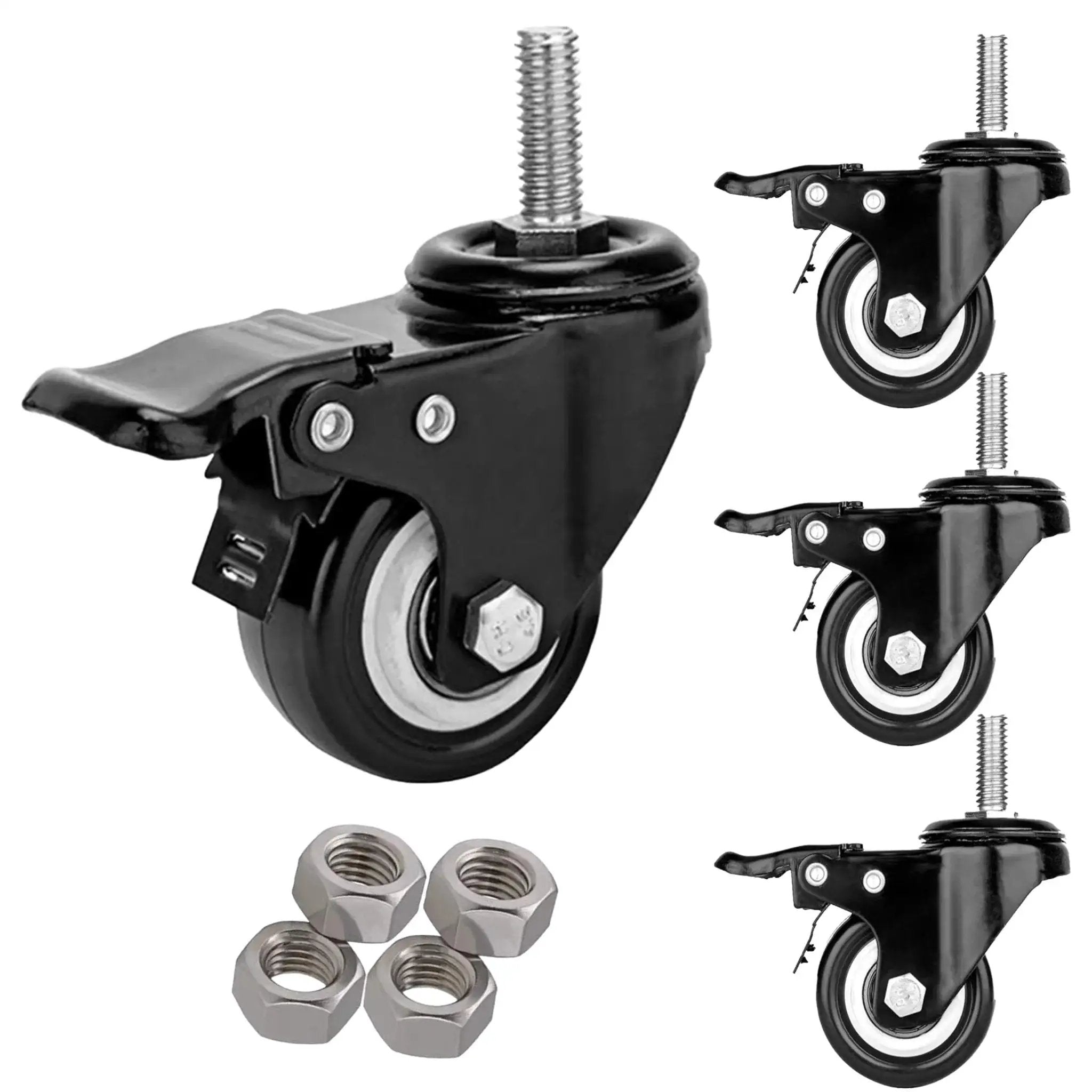 2 Inch Stem Caster Set Of 4 Threaded M10 25 mm Stems Q...