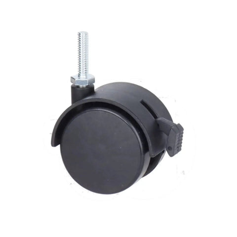 2 Inch Swivel Stem Caster Wheels With Brakes For Shelving And Furniture Replacement Durable Polypropylene Casters Non Toxic Eco Friendly