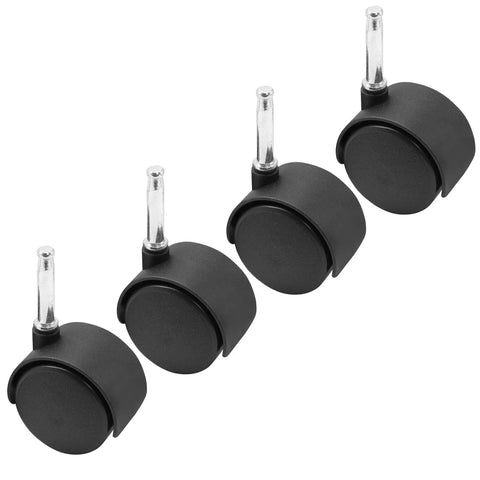 4pcs 2 Inch Swivel Caster Wheels with M8 Grip Neck Stem Heavy Duty Black Nylon Replacement Casters for Furniture Tables Cabinets Shelves and Stands