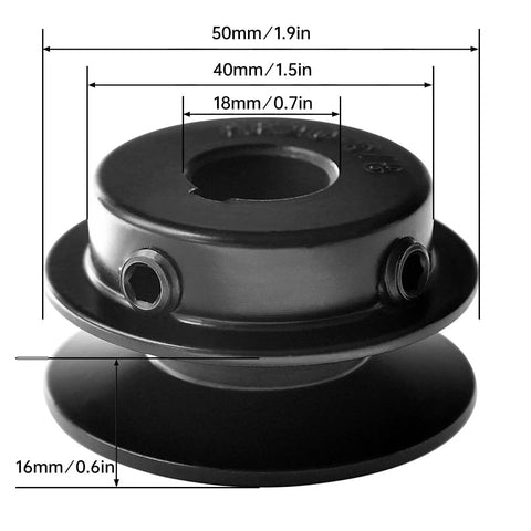 Image of 2 Inch Outer Diameter V Belt Pulley With 5/8 Inch Fixed Bore Single Groove For V Belt Sections 3L 4L A AX Cast Iron