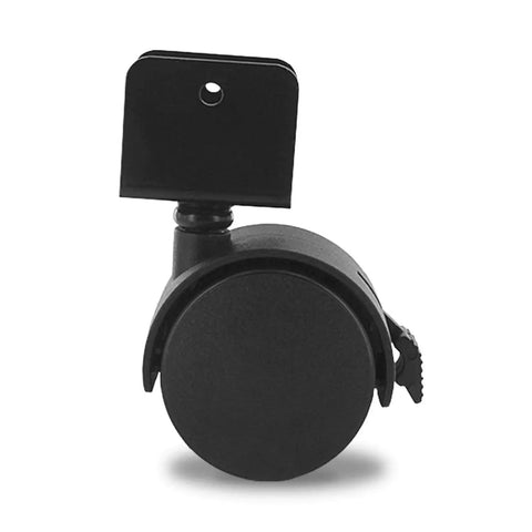 2 Inch Wheel Diameter Hooded Twin Wheel Caster With Brake And U Clip Stem For Heavy Duty Furniture