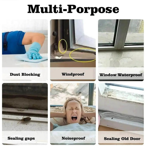 Multi-purpose use of Transparent Window Weather Sealing Tape 2 Inch x 33 FT for blocking dust, windproofing, and sealing windows