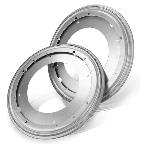 2 Pack 12 Inch Heavy Duty Lazy Susan Turntable Bearings, Galvanized Steel Swivel Bases with 5/16 Thickness for Tables Cabinets & Displays