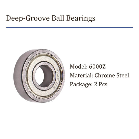 2 Pack 6000Z Deep Groove Ball Bearings 10mm x 26mm x 8mm Stainless Steel Double Shielded Pre Lubricated