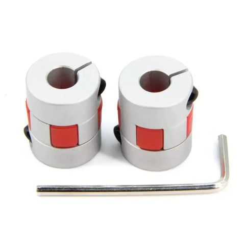 2 Pack Aluminum Plum Shaft Coupler 8mm To 8mm 20mm Diameter 25mm Length Flexible Motor Coupler with included hex key