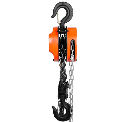 Side view of 2 Ton Hand Chain Hoist 4400 Lbs Capacity 10 Ft Lift Come Along with G80 Galvanized Chain and Double Pawl Brake