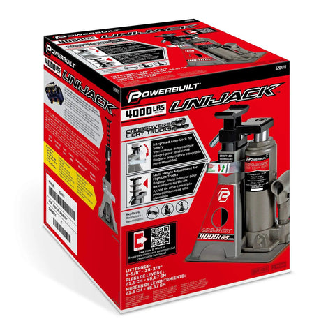 Box of 2 Ton UniJack Combination Hydraulic Bottle Jack And Jackstand In One Unit Compact Portable Wide Base by Powerbuilt
