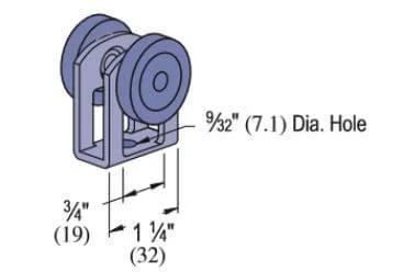 Diagram of 2 Wheel Light Duty Trolley Assembly Designed for P1000 P1001 P5000 P5001 P5500 P5501 and All 1-5/8 Inch Channels