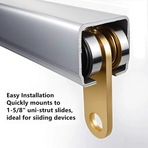 2 Wheel Trolley Assembly Rollers Solid Galvanized Steel Design Built to Fit 1-5/8 Inch Wide Strut Channels
