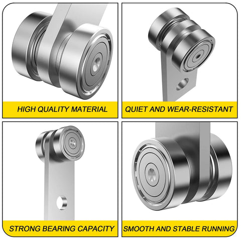 2 Wheel Trolley Assembly Rollers with Dual Bearings for 1-5/8 Inch & Taller Strut Channel, Heavy Duty Galvanized Carbon Steel Trolley
