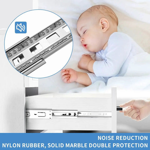 20 Inch Full Extension Ball Bearing Drawer Slides 4 Pairs Side Mount 3 Fold Metal Dresser Runners 100 LB Capacity Baby