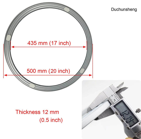Diagram of 20 Inch Heavy Duty Steel Lazy Susan Turntable Bearing with measurement details and round swivel plate base.