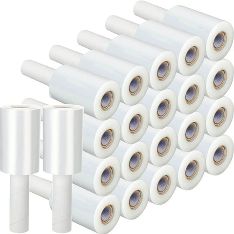 Clear Stretch Wrap 20 Roll Bundle 5 Inch By 800 Feet Heavy Duty 80 Gauge Plastic Wrap With Handle For Packing Moving Furniture Pallets Self Adhering Industrial Film