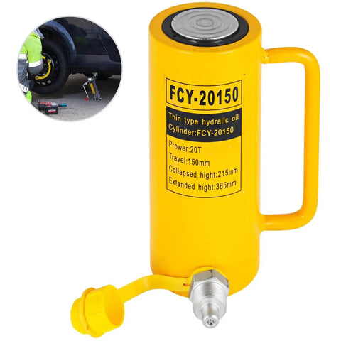 20 Ton Solid Ram Hydraulic Cylinder Jack With 6 Inch Stroke Portable Quick Connector Single Acting Lifting Cylinder For Heavy Duty Auto Shop Use VEVOR