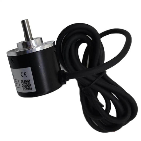 Rock Solid 2000 PPR Rotary Encoder With 38mm Body, 6mm Solid Shaft, Line Driver ABZ Output, 5V Power Supply, coiled cable