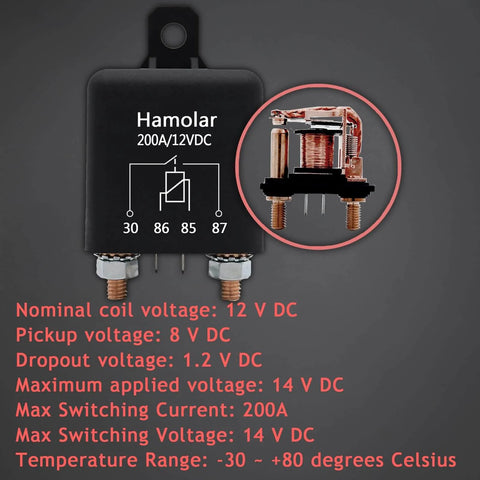 Two Pack 12V 200 Amp Continuous Duty Relay Switch For Car, Truck, Boat And Marine, Heavy Duty Split Charge 4 Terminal SPST Relays