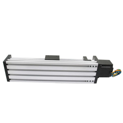 Front view of 200mm Effective Travel Length Double Optical Axis Guide Ballscrew SFU1605 with NEMA23 Stepper Motor
