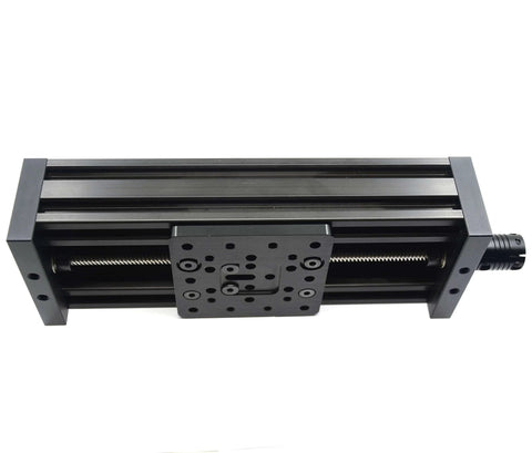 Front view of 200mm 4080U screw slide table linear actuator kit, showing aluminum rail and precise lead screw for DIY CNC routers