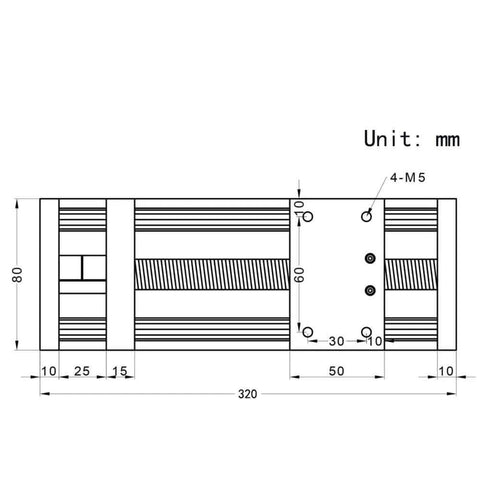 Technical diagram of 200mm Effective Travel Length Double Optical Axis Guide Ballscrew SFU1605 with NEMA23 Stepper Motor