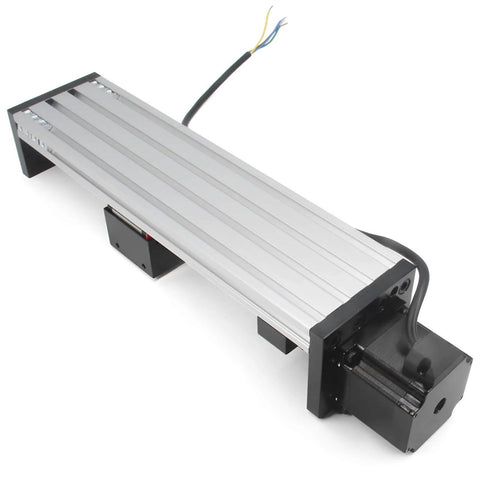 200mm Effective Stroke Length Double Linear Rail Guide with Square Linear Rails Ballscrew SFU1605 Nema 23 Stepper Motor side view