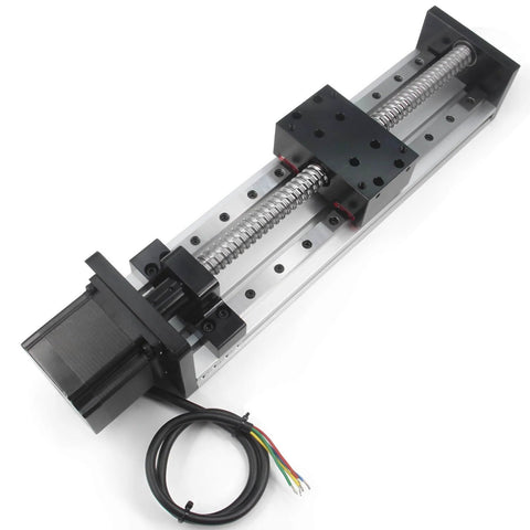 200mm Effective Stroke Length Double Linear Rail Guide with Square Linear Rails Ballscrew SFU1605 Nema 23 Stepper Motor