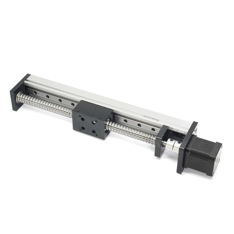 200mm Travel Linear Stage Actuator with SFU1605 Ball Screw and NEMA17 Stepper Motor, square rails, for CNC router, smooth motion