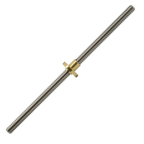 200mm t8 tr8x8 lead screw and brass nut for 3D printer Z axis, acme thread, 2mm pitch, stainless steel screw with copper nut