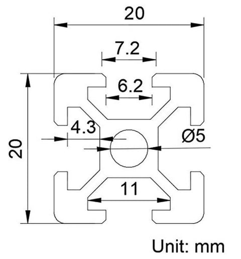 2020 L 90 Degrees Bracket Aluminum Extrusion Profile