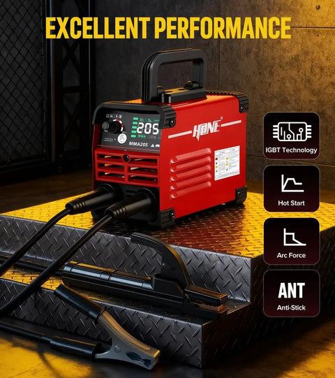 205 Amp Mini Stick Welder 110V With Lift TIG Inverter Arc Welder For DIYers, Hot Start Arc Force Anti Stick VRD with cables