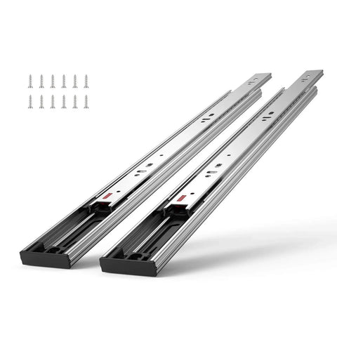 6 Pairs 20 Inch Soft Close Drawer Slides 14 16 18 20 22 24 Inch Heavy Duty Side Mount Rails,Ball Bearing Full Extension Noiseless Dresser Drawer Slides, 100 Lbs Load Capacity