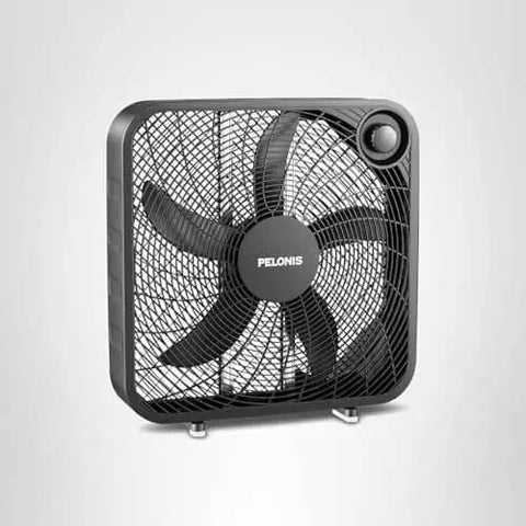 Front view of Go To Box Fan For Bedroom And Living Areas With 3 Speed Settings And 2295 CFM Airflow, Lightweight 5 Blade Design Pelonis.