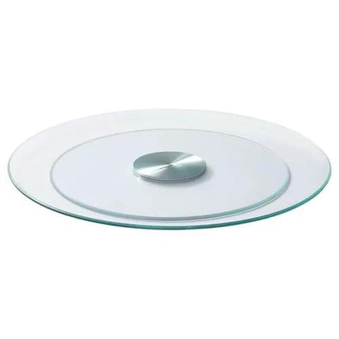 20 Inch Glass Lazy Susan Turntable, Round Clear Tempered Glass Rotating Tray with Smooth Silent 360 Rotation for Dining Tables