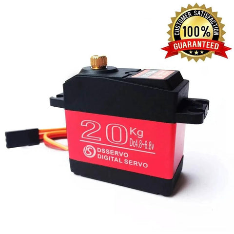 20KG Digital Servo High Torque Full Metal Gear Waterproof for RC Model DIY, DS3218MG, Control Angle 270°, red and black design
