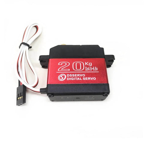 20KG Digital Servo High Torque Full Metal Gear Waterproof for RC Model DIY, DS3218MG,Control Angle 270° with red casing
