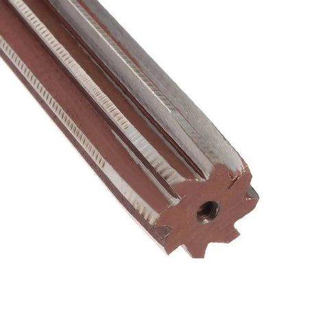 Close-up of 20mm Hand Reamer Pro Grade Heavy Duty Alloy Tool Steel H8 with 8 straight flutes for precision metal reaming.