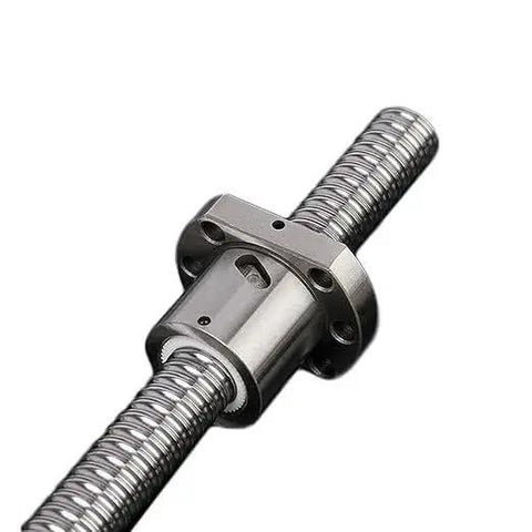 Close-up of 20mm Ball Screw SFU2005 anti backlash with 5mm lead and metal nut, no end processing, for CNC machines.
