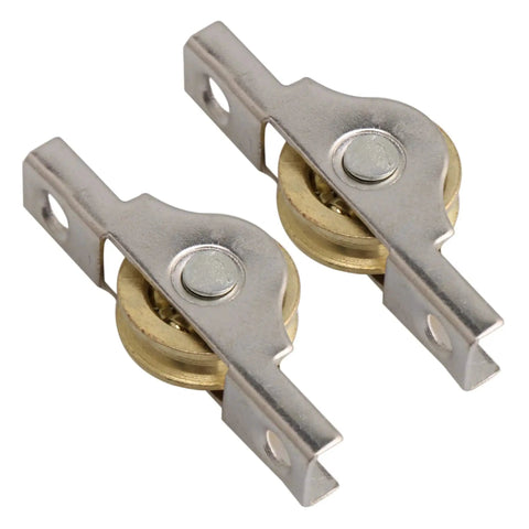 20mm Slotted Sliding Roller Wheel Set For Wardrobes Cabinets Bookcases And Doors With Copper Wheel And Metal Construction Set of 20