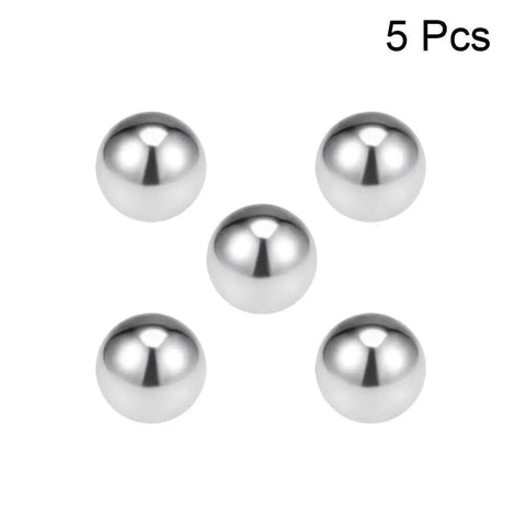 5-pack of 20mm Stainless Steel Bearing Balls G100 Precision, smooth 304 grade stainless steel, shown on a white background
