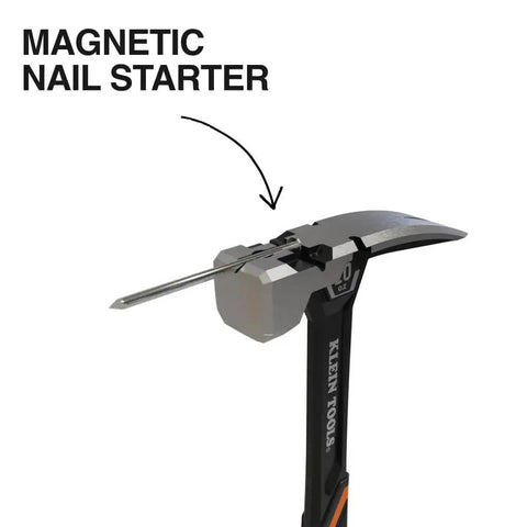 Smooth Face Framing Hammer With A 20-Ounce Forged Steel Head Delivers Precise, Powerful Drives With Magnetic Nail Starter close-up.
