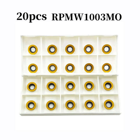20 Pcs RPMW1003MO R5 Carbide Milling Inserts For SRDPN Indexable Milling Tools And Lathe Cutting Tools in packaging