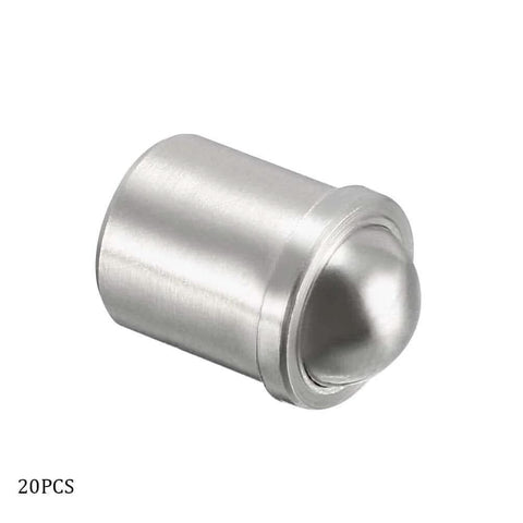 Close-up of 20pcs 6x7mm Ball Plunger Set, 304 Stainless Steel Ball Catch Latch Spring Plungers for Positioning in mechanical equipment.