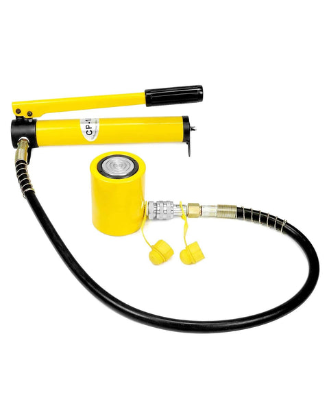 20T Mini Hydraulic Cylinder Jack Porta Power Ram 2" Stroke, CP-180 Manual Hydraulic Hand Pump, Single Acting Lifting Cylinders for Machinery
