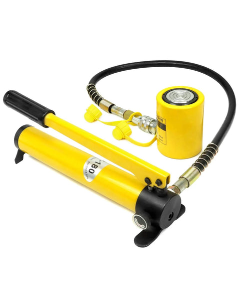 20T Mini Hydraulic Cylinder Jack Porta Power Ram 2" Stroke, CP-180 Manual Hydraulic Hand Pump, Single Acting Lifting Cylinders