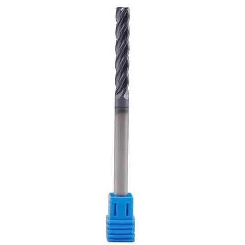 Pro Grade Solid Carbide Long End Mill With AlTiN Coating For Tough Metals 30 Degree Helix Four Flute 1/4 Inch Cutting Diameter
