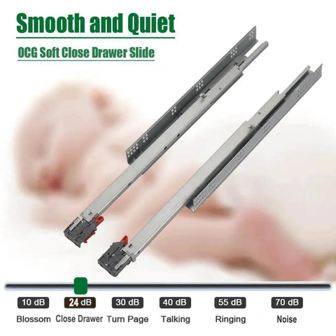 21 Inch Undermount Drawer Slides Full Extension Soft Close Concealed Runners For Heavy Duty Furniture Drawers With Baby Background