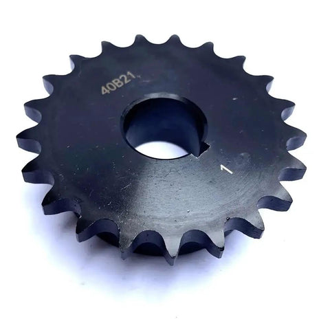 Rugged Type B Roller Chain Sprocket With 21 Teeth And 1 Inch Bore For One Half Inch Pitch Chains Rust Resistant