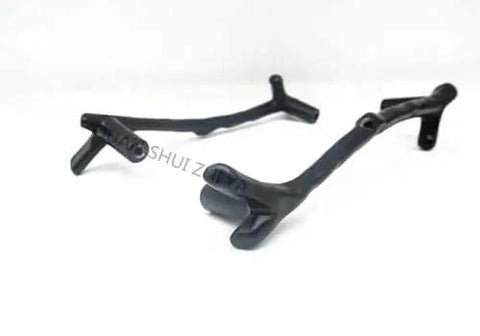 Black Zinc Alloy Twig Branch Cabinet Knobs 96mm Center To Center 120mm Overall Length 10 Pack shown front and side view