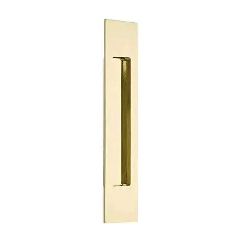 Emtek Modern Rectangular Flush Pull Satin Brass Door Hardware 1-3/4 Inch by 4 Inch Concealed Mount for Interior Doors
