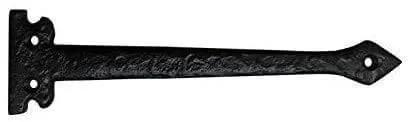 Agee Heavy Duty 7 Inch Antique Cast Iron Strap Hinge Front 4 Pack Matte Black for vintage barn doors and gates.