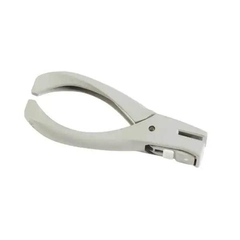 Side view of Heavy Duty One Eighth Inch Circle Craft Punch for Cardstock, Chipboard, and Lightweight Metal with Locking Handle.
